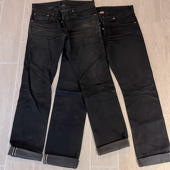2 PAIRS RRL Ralph Lauren Double RL Black Selvedge Slim Fit denim size 32x32 - Picture 1 of 4